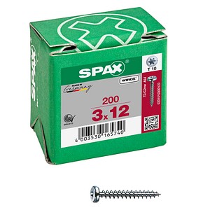 SPAX® Universalschrauben T10 Halbrundkopf WIROX 0201010300123 3 mm x 12 mm, 200 St.