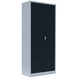 LÜLLMANN Stahlschrank 530338 anthrazit, lichtgrau 4 Fachböden 80,0 x 38,3 x 180,0 cm, aufgebaut, 1 St.