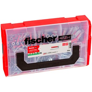 fischer L-Boxx mini DuoPower 535969 Dübel- und Schrauben-Sortiment, 210-teilig