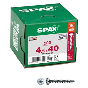SPAX® Universalschrauben T20 Halbrundkopf WIROX 0201010450403 4,5 mm x 40 mm, 200 St.