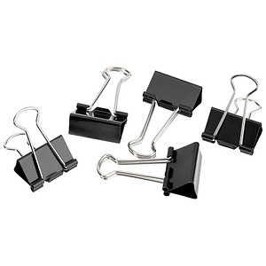 Gowi Foldbackklammern schwarz 2,5 cm, 12 St.