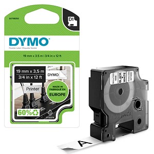 DYMO Schriftband D1 16958 S0718050, 19 mm, schwarz auf weiß, 1 St.