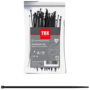 TOX Kabelbinder Clip schwarz 250,0 mm x 7,6 mm, 100 St.