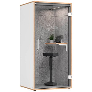 HAMMERBACHER SilentSpace Telefonbox grau 1 Fachboden mit Beleuchtung