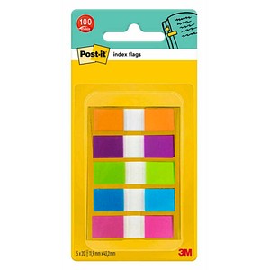Post-it® Index Mini Haftmarker farbsortiert 5x 20 Streifen