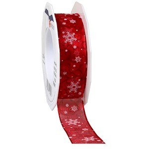 PRÄSENT Geschenkband Trient seidenmatt rot 25,0 mm x 20,0 m