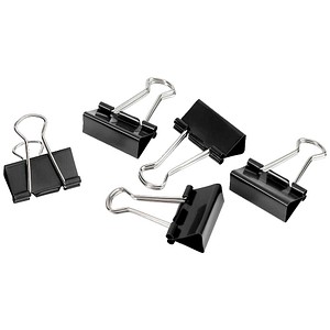 Gowi Foldbackklammern schwarz 3,2 cm, 12 St.