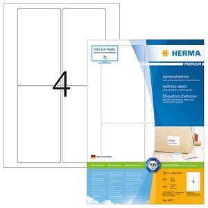 400 HERMA Etiketten 4472 weiß 78,7 x 139,7 mm