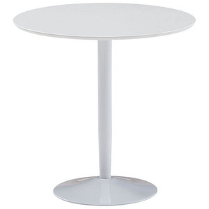 WOHNLING Esstisch weiß rund, Mittelfuß weiß, 75,0 x 75,0 x 74,0 cm
