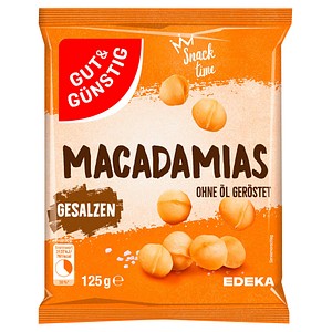 GUT&GÜNSTIG Macadamias geröstet & gesalzen  125,0 g, 1 St.