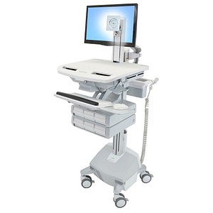 ergotron Visitenwagen StyleView SV44 Monitor Gelenk grau für 1 Monitor, 1 Tastatur, 1 Maus