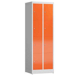 ClassiX Schließfachschrank feuerrot, lichtgrau X-520424, 8 Schließfächer 59,0 x 50,0 x 180,0 cm