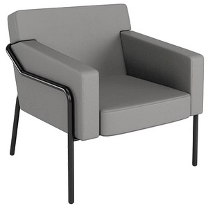 medso powered by PAPERFLOW Sessel MEDSO L grau schwarz Kunstleder 75,0 x 74,3 x 73,6 cm, 1 St.