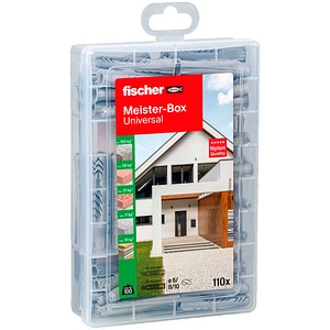 fischer Meister-Box Universal 513893 Universaldübel-Sortiment, 110-teilig