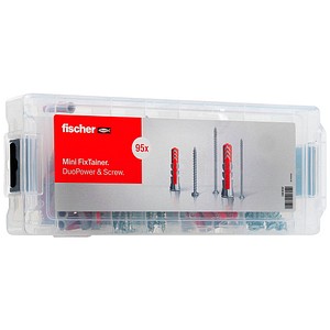 fischer Mini FixTainer - DuoPower 560097 Dübel- und Schrauben-Sortiment, 95-teilig