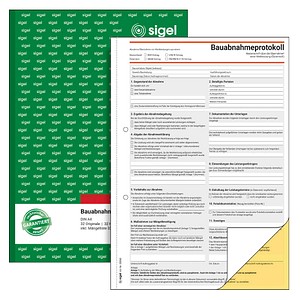 SIGEL Bauabnahmeprotokoll Formularbuch, 1 St.