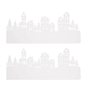 Rayher Papier-Silhouetten weiß Bergdorf, 1 Pack