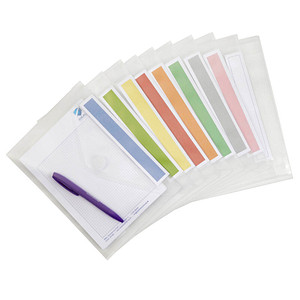 FolderSys Dokumententaschen Index DIN A5 transparent genarbt 0,20 mm, 10 St.