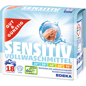 GUT&GÜNSTIG SENSITIV Waschmittel Pulver, 1,22 kg