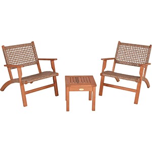 Garden Pleasure Sitzgruppe SONORA, braun Kunststoff, Holz, 3-teilig