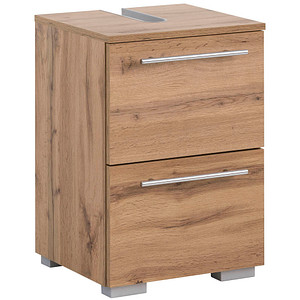 MÖBELPARTNER Waschbeckenunterschrank Carlos 148584 eiche landhaus 40,2 x 35,0 x 59,1 cm