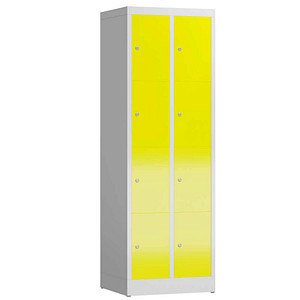 ClassiX Schließfachschrank lichtgrau, zinkgelb X-520426, 8 Schließfächer 59,0 x 50,0 x 180,0 cm