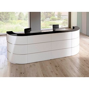 Kerkmann Empfangstheke Cento 7 für 2 Personen, weiß, anthrazit 360,0 x 80,0 x 110,0 cm