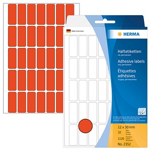 HERMA Etiketten 2352 rot 30,0 x 12,0 mm, 32 Blatt