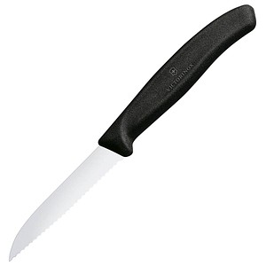 VICTORINOX Kochmesser silber, schwarz glänzend, poliert, Klinge: 8,0 cm, 1 St.