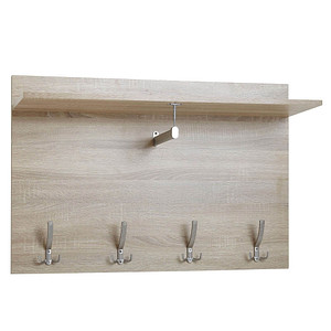 WOHNLING Wandgarderobe WL6.394 eiche Holz 4 Haken 90,0 x 60,0 cm