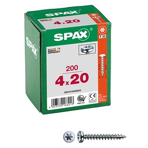 SPAX® Universalschrauben T20 Halbrundkopf WIROX 0201010400203 4 mm x 20 mm, 200 St.