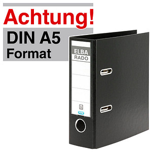 ELBA A5 Hochformat Ordner schwarz Kunststoff 7,5 cm DIN A5 hoch ELBA A5 Hochformat Ordner schwarz Kunststoff 7,5 cm DIN A5 hoch