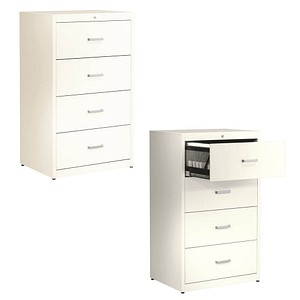 mauser client entry Hängeregistraturschrank reinweiß 4 Schubladen 80,0 x 60,0 x 135,0 cm, 1 St.
