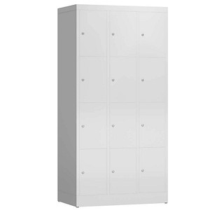 ClassiX Schließfachschrank lichtgrau X-520430, 12 Schließfächer 87,0 x 50,0 x 180,0 cm