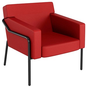medso powered by PAPERFLOW Sessel MEDSO L rot schwarz Kunstleder 75,0 x 74,3 x 73,6 cm, 1 St.