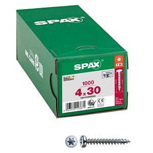 SPAX® Universalschrauben T20 Halbrundkopf WIROX 0201010400305 4 mm x 30 mm, 1.000 St.