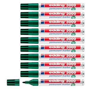 edding 3000 Permanentmarker grün 1,5 - 3,0 mm, 10 St.