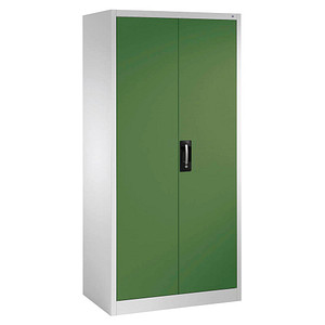 CP Stahlschrank 8922-00 S10553 lichtgrau, rededagrün 4 Fachböden 93,0 x 60,0 x 195,0 cm, aufgebaut, 1 St.