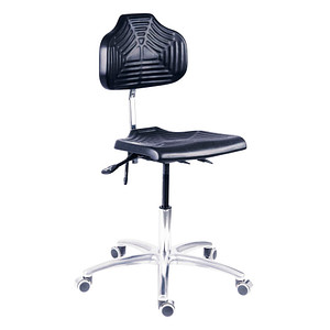 meychair Arbeitsdrehstuhl W4-TR-PU-ALU schwarz