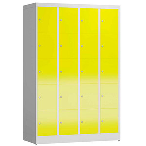 ClassiX Schließfachschrank lichtgrau, zinkgelb X-520546, 20 Schließfächer 118,5 x 50,0 x 180,0 cm