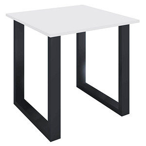 VCM my office Lona Schreibtisch weiß quadratisch, U-Fuß-Gestell schwarz 80,0 x 80,0 cm