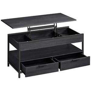 VASAGLE Couchtisch rechteckig Spanplatte schwarz 100,0 x 50,0 x 48,0 - 63,0 cm, 1 St.