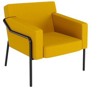 medso powered by PAPERFLOW Sessel MEDSO L gelb schwarz Kunststoff 75,0 x 74,3 x 73,6 cm, 1 St.
