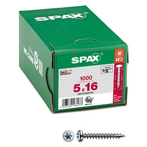 SPAX® Universalschrauben T20 Halbrundkopf WIROX 0201010500165 5 mm x 16 mm, 1.000 St.