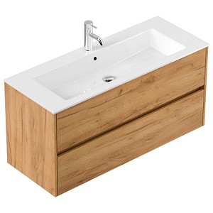 POSSEIK Waschbecken mit Unterschrank LIMES 120 eiche gold 120,0 x 46,5 x 58,5 cm