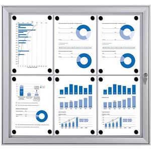 Showdown® Displays Schaukasten S alu 6x DIN A4 74,1 x 2,3 x 69,6 cm, 1 St.