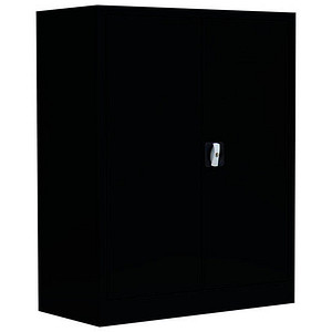 LÜLLMANN Stahlschrank 530319 tiefschwarz 2 Fachböden 80,0 x 38,3 x 100,0 cm, aufgebaut, 1 St.