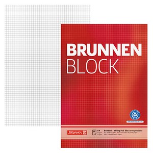 BRUNNEN Briefblock DIN A4 kariert Lineatur 22, 1 St.
