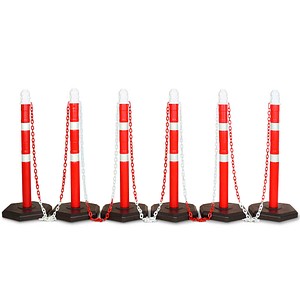 WIHEDÜ Absperrpfosten weiß/rot, 6 St.
