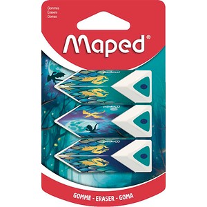 maped Radiergummis PYRAMIDE DRAGON weiß mit farbigem Querschnitt, 3 St.
